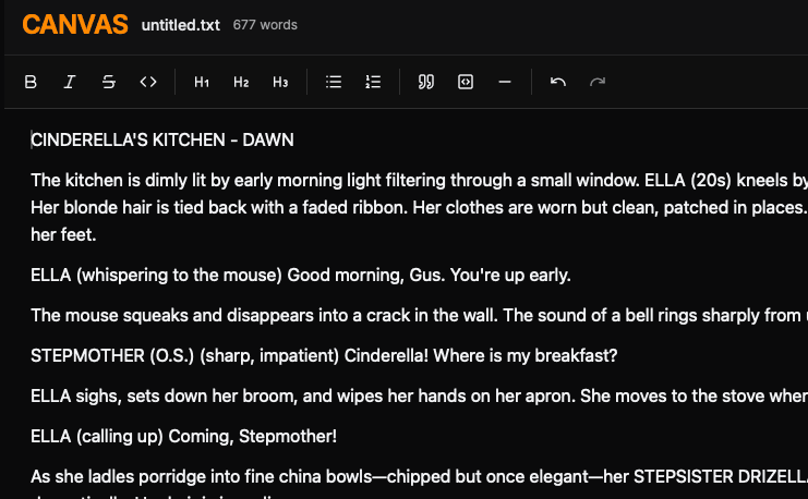 Canvas and Sandbox stacked workspace